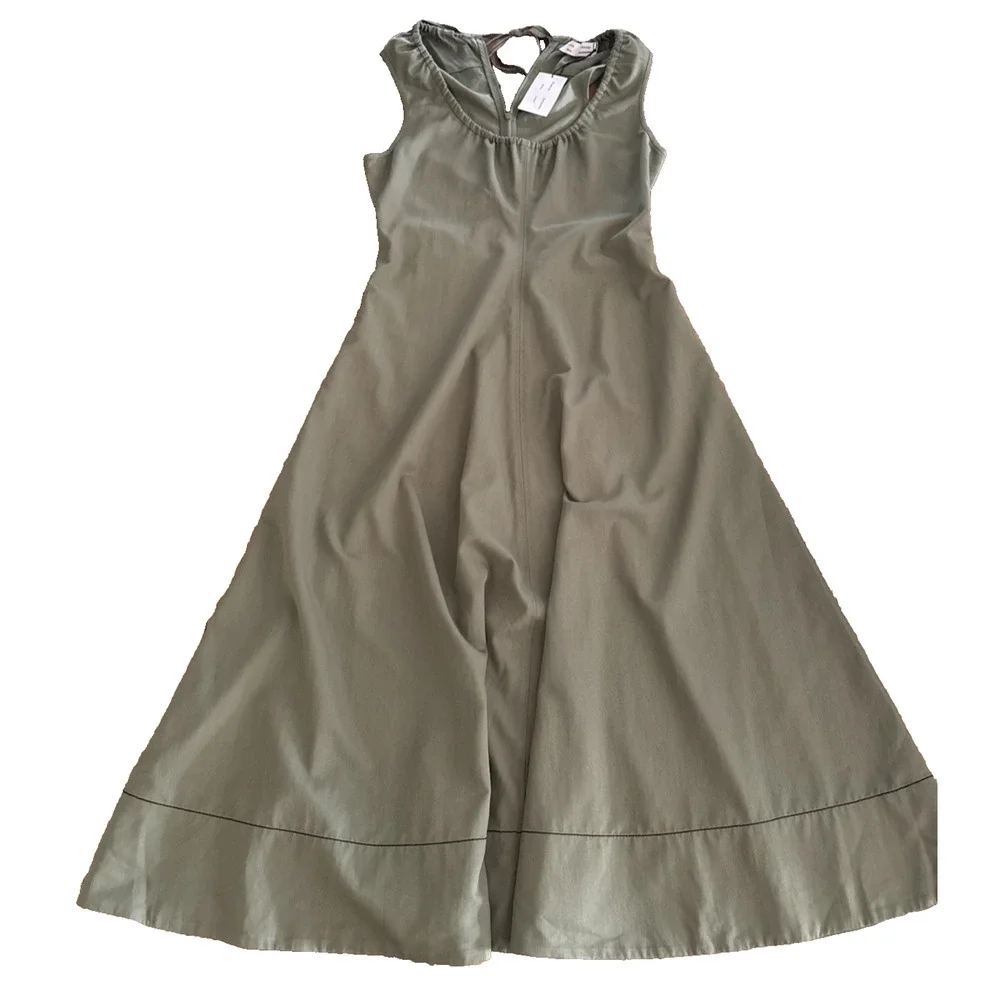 NWT Proenza Schouler White Label Drawstring Neck Midi Dress Green US 6